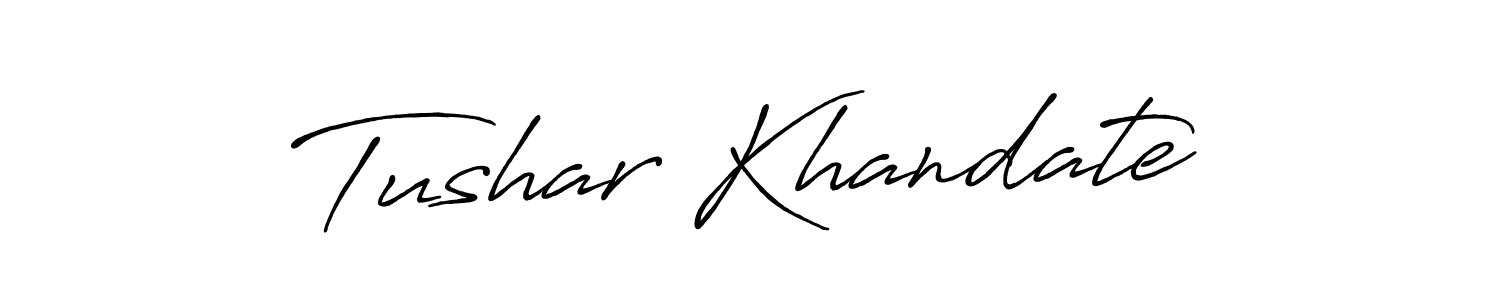 Make a beautiful signature design for name Tushar Khandate. With this signature (Antro_Vectra_Bolder) style, you can create a handwritten signature for free. Tushar Khandate signature style 7 images and pictures png