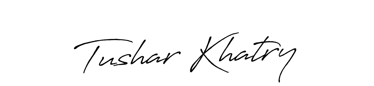 Antro_Vectra_Bolder is a professional signature style that is perfect for those who want to add a touch of class to their signature. It is also a great choice for those who want to make their signature more unique. Get Tushar Khatry name to fancy signature for free. Tushar Khatry signature style 7 images and pictures png