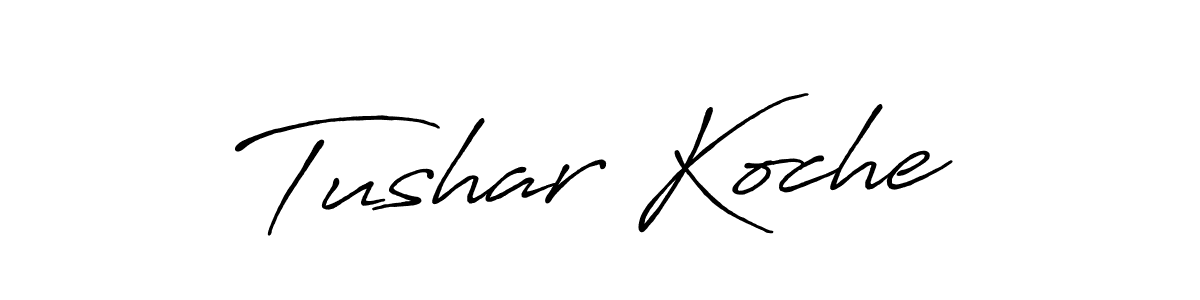 The best way (Antro_Vectra_Bolder) to make a short signature is to pick only two or three words in your name. The name Tushar Koche include a total of six letters. For converting this name. Tushar Koche signature style 7 images and pictures png