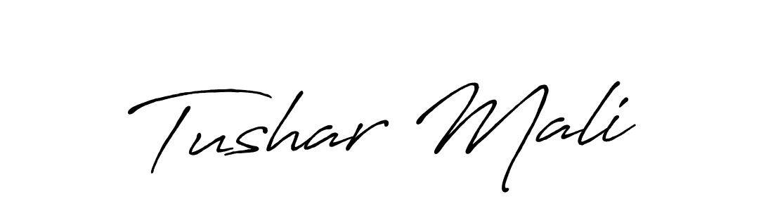 Create a beautiful signature design for name Tushar Mali. With this signature (Antro_Vectra_Bolder) fonts, you can make a handwritten signature for free. Tushar Mali signature style 7 images and pictures png