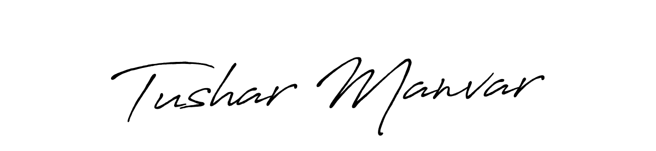 Use a signature maker to create a handwritten signature online. With this signature software, you can design (Antro_Vectra_Bolder) your own signature for name Tushar Manvar. Tushar Manvar signature style 7 images and pictures png