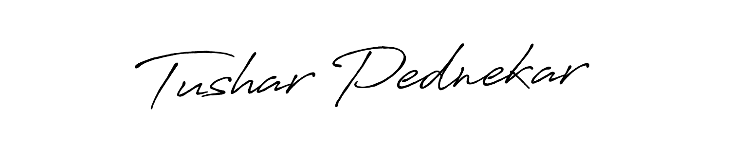 How to make Tushar Pednekar name signature. Use Antro_Vectra_Bolder style for creating short signs online. This is the latest handwritten sign. Tushar Pednekar signature style 7 images and pictures png