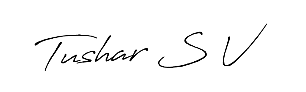 Tushar S V stylish signature style. Best Handwritten Sign (Antro_Vectra_Bolder) for my name. Handwritten Signature Collection Ideas for my name Tushar S V. Tushar S V signature style 7 images and pictures png