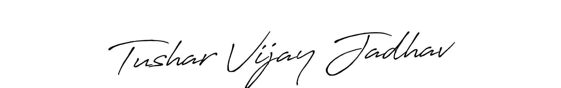 Tushar Vijay Jadhav stylish signature style. Best Handwritten Sign (Antro_Vectra_Bolder) for my name. Handwritten Signature Collection Ideas for my name Tushar Vijay Jadhav. Tushar Vijay Jadhav signature style 7 images and pictures png