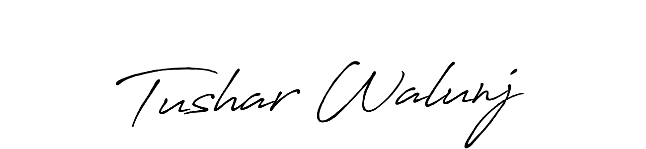 Make a beautiful signature design for name Tushar Walunj. With this signature (Antro_Vectra_Bolder) style, you can create a handwritten signature for free. Tushar Walunj signature style 7 images and pictures png