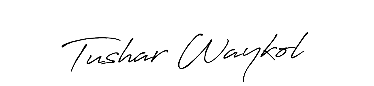 The best way (Antro_Vectra_Bolder) to make a short signature is to pick only two or three words in your name. The name Tushar Waykol include a total of six letters. For converting this name. Tushar Waykol signature style 7 images and pictures png