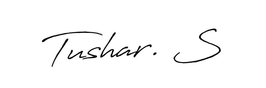 The best way (Antro_Vectra_Bolder) to make a short signature is to pick only two or three words in your name. The name Tushar. S include a total of six letters. For converting this name. Tushar. S signature style 7 images and pictures png