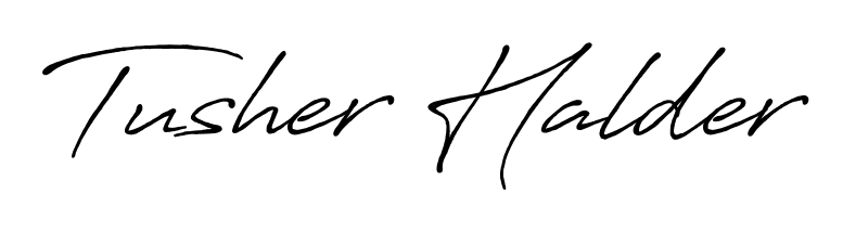 You should practise on your own different ways (Antro_Vectra_Bolder) to write your name (Tusher Halder) in signature. Don't let someone else do it for you. Tusher Halder signature style 7 images and pictures png