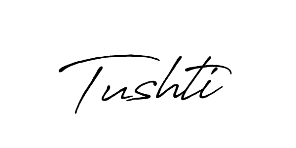 Use a signature maker to create a handwritten signature online. With this signature software, you can design (Antro_Vectra_Bolder) your own signature for name Tushti. Tushti signature style 7 images and pictures png