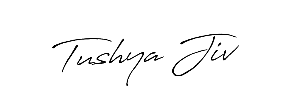 Also You can easily find your signature by using the search form. We will create Tushya Jiv name handwritten signature images for you free of cost using Antro_Vectra_Bolder sign style. Tushya Jiv signature style 7 images and pictures png
