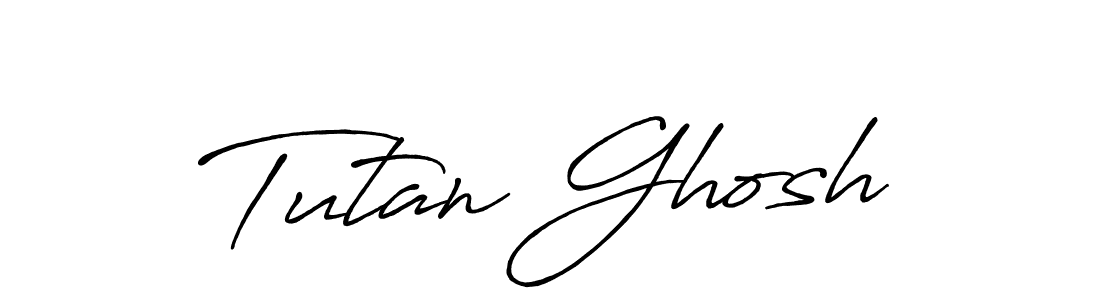 How to make Tutan Ghosh name signature. Use Antro_Vectra_Bolder style for creating short signs online. This is the latest handwritten sign. Tutan Ghosh signature style 7 images and pictures png