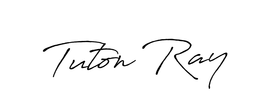 How to make Tuton Ray name signature. Use Antro_Vectra_Bolder style for creating short signs online. This is the latest handwritten sign. Tuton Ray signature style 7 images and pictures png