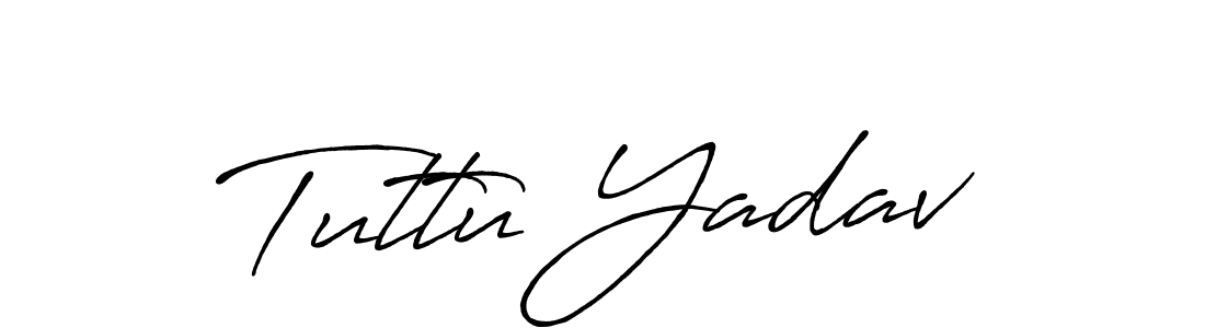 Use a signature maker to create a handwritten signature online. With this signature software, you can design (Antro_Vectra_Bolder) your own signature for name Tuttu Yadav. Tuttu Yadav signature style 7 images and pictures png