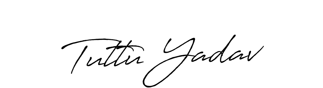 Use a signature maker to create a handwritten signature online. With this signature software, you can design (Antro_Vectra_Bolder) your own signature for name Tuttu Yadav. Tuttu Yadav signature style 7 images and pictures png