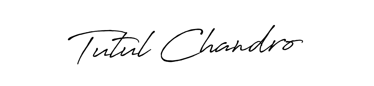 Make a beautiful signature design for name Tutul Chandro. With this signature (Antro_Vectra_Bolder) style, you can create a handwritten signature for free. Tutul Chandro signature style 7 images and pictures png