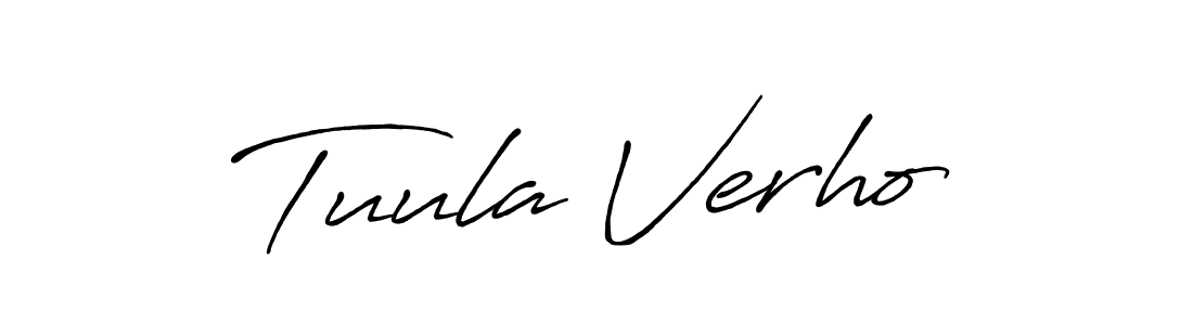 Create a beautiful signature design for name Tuula Verho. With this signature (Antro_Vectra_Bolder) fonts, you can make a handwritten signature for free. Tuula Verho signature style 7 images and pictures png