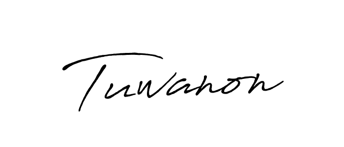 How to make Tuwanon name signature. Use Antro_Vectra_Bolder style for creating short signs online. This is the latest handwritten sign. Tuwanon signature style 7 images and pictures png
