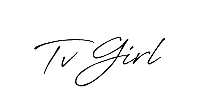 Use a signature maker to create a handwritten signature online. With this signature software, you can design (Antro_Vectra_Bolder) your own signature for name Tv Girl. Tv Girl signature style 7 images and pictures png