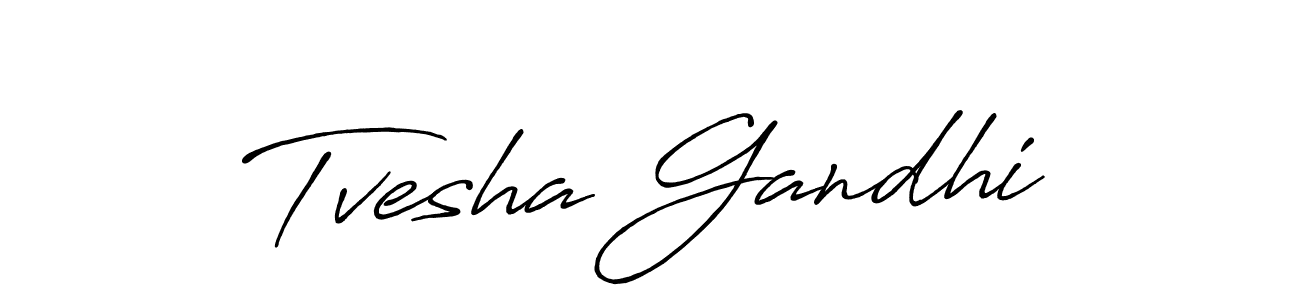 Use a signature maker to create a handwritten signature online. With this signature software, you can design (Antro_Vectra_Bolder) your own signature for name Tvesha Gandhi. Tvesha Gandhi signature style 7 images and pictures png