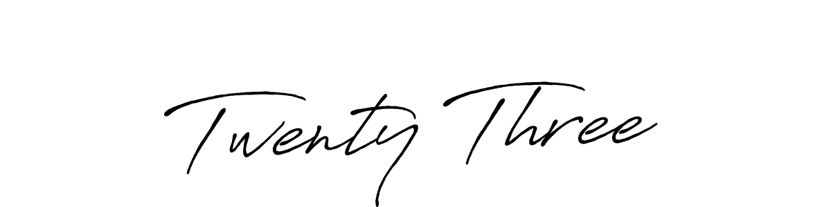 Similarly Antro_Vectra_Bolder is the best handwritten signature design. Signature creator online .You can use it as an online autograph creator for name Twenty Three. Twenty Three signature style 7 images and pictures png