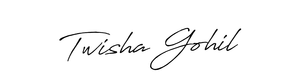 You should practise on your own different ways (Antro_Vectra_Bolder) to write your name (Twisha Gohil) in signature. don't let someone else do it for you. Twisha Gohil signature style 7 images and pictures png