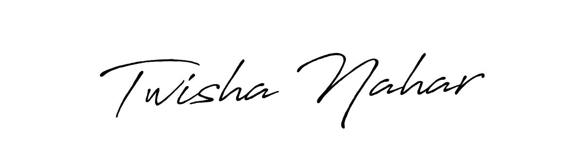 Create a beautiful signature design for name Twisha Nahar. With this signature (Antro_Vectra_Bolder) fonts, you can make a handwritten signature for free. Twisha Nahar signature style 7 images and pictures png