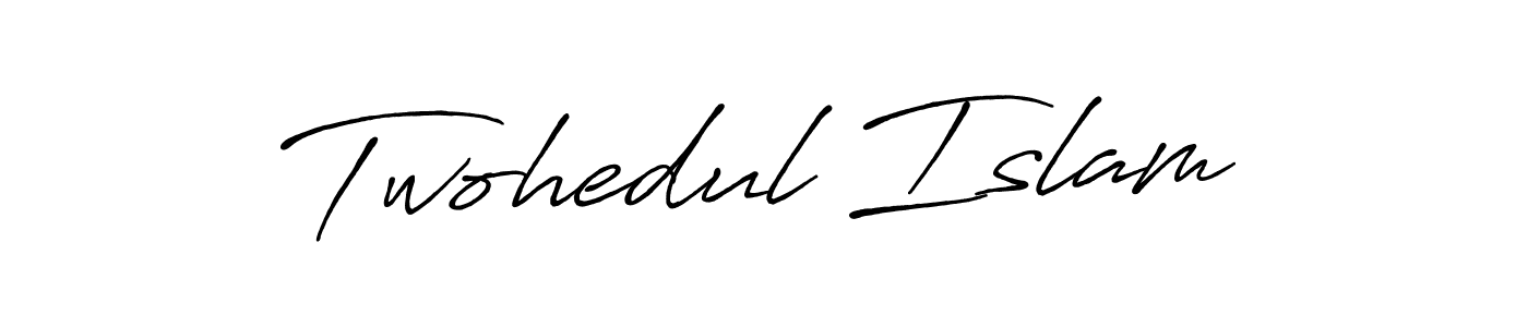 Create a beautiful signature design for name Twohedul Islam. With this signature (Antro_Vectra_Bolder) fonts, you can make a handwritten signature for free. Twohedul Islam signature style 7 images and pictures png