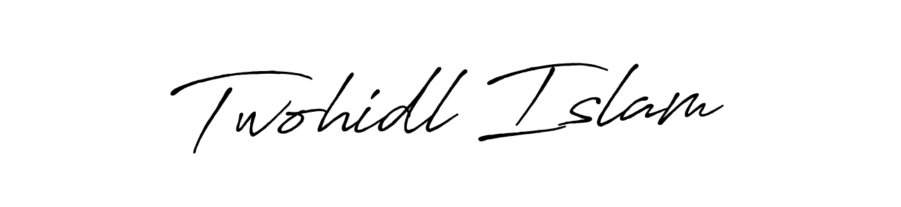 Make a beautiful signature design for name Twohidl Islam. With this signature (Antro_Vectra_Bolder) style, you can create a handwritten signature for free. Twohidl Islam signature style 7 images and pictures png