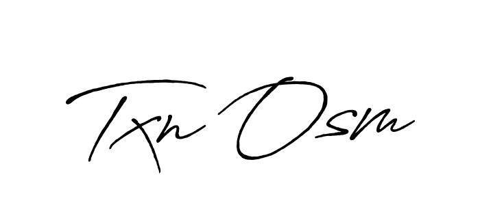 Make a beautiful signature design for name Txn Osm. With this signature (Antro_Vectra_Bolder) style, you can create a handwritten signature for free. Txn Osm signature style 7 images and pictures png