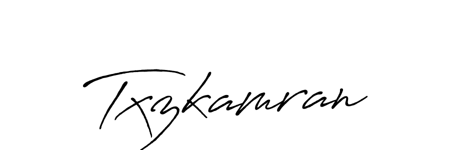 Make a beautiful signature design for name Txzkamran. With this signature (Antro_Vectra_Bolder) style, you can create a handwritten signature for free. Txzkamran signature style 7 images and pictures png