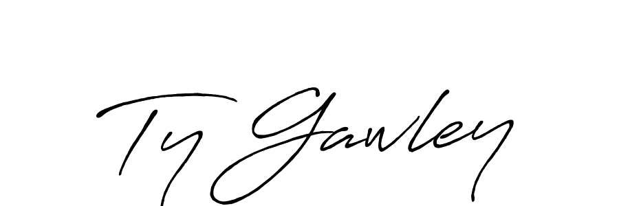 Ty Gawley stylish signature style. Best Handwritten Sign (Antro_Vectra_Bolder) for my name. Handwritten Signature Collection Ideas for my name Ty Gawley. Ty Gawley signature style 7 images and pictures png