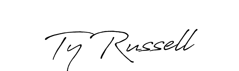 Ty Russell stylish signature style. Best Handwritten Sign (Antro_Vectra_Bolder) for my name. Handwritten Signature Collection Ideas for my name Ty Russell. Ty Russell signature style 7 images and pictures png