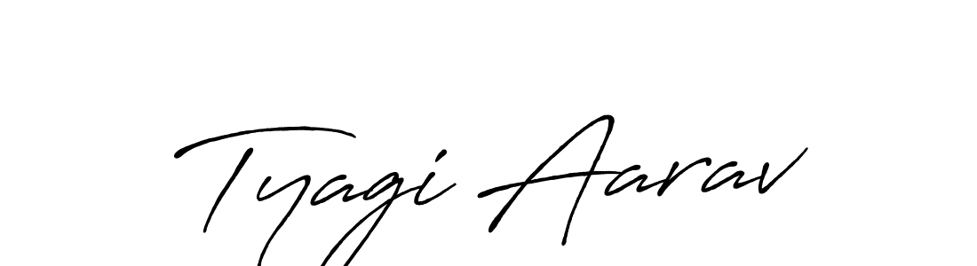 How to make Tyagi Aarav name signature. Use Antro_Vectra_Bolder style for creating short signs online. This is the latest handwritten sign. Tyagi Aarav signature style 7 images and pictures png
