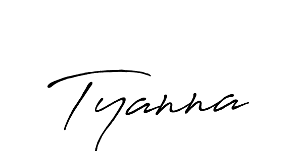 Tyanna stylish signature style. Best Handwritten Sign (Antro_Vectra_Bolder) for my name. Handwritten Signature Collection Ideas for my name Tyanna. Tyanna signature style 7 images and pictures png