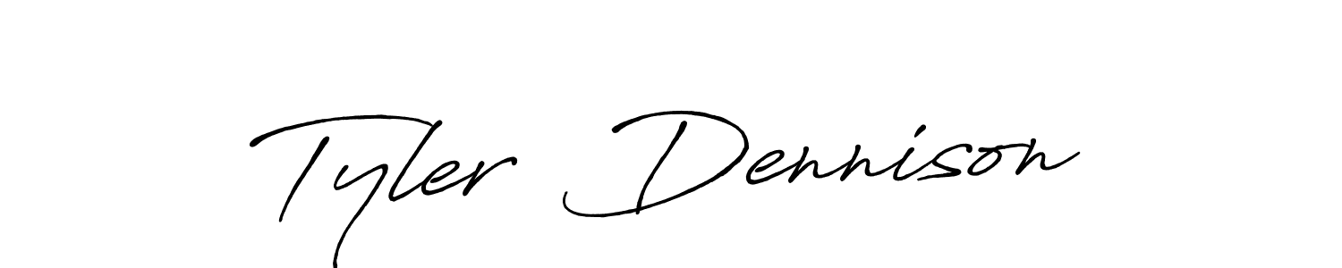 Similarly Antro_Vectra_Bolder is the best handwritten signature design. Signature creator online .You can use it as an online autograph creator for name Tyler  Dennison. Tyler  Dennison signature style 7 images and pictures png