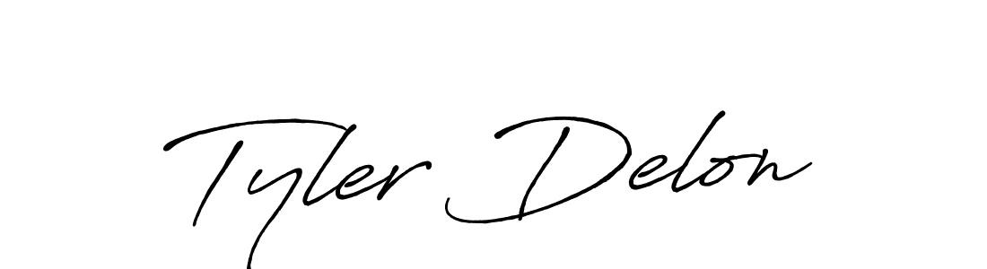 Tyler Delon stylish signature style. Best Handwritten Sign (Antro_Vectra_Bolder) for my name. Handwritten Signature Collection Ideas for my name Tyler Delon. Tyler Delon signature style 7 images and pictures png