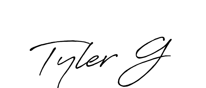 if you are searching for the best signature style for your name Tyler G. so please give up your signature search. here we have designed multiple signature styles  using Antro_Vectra_Bolder. Tyler G signature style 7 images and pictures png