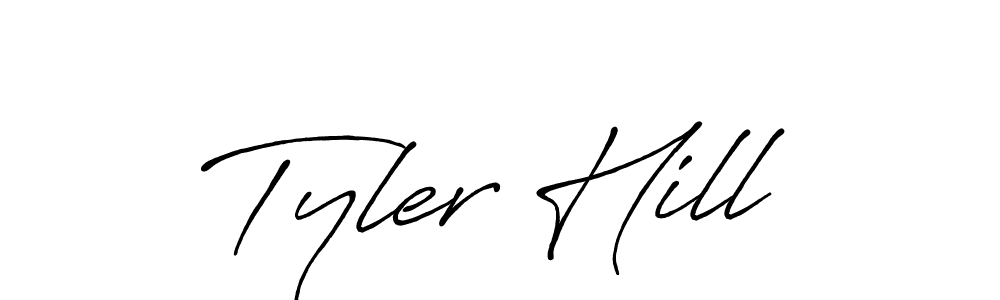 Tyler Hill stylish signature style. Best Handwritten Sign (Antro_Vectra_Bolder) for my name. Handwritten Signature Collection Ideas for my name Tyler Hill. Tyler Hill signature style 7 images and pictures png