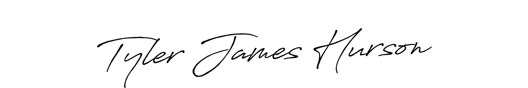 Make a beautiful signature design for name Tyler James Hurson. With this signature (Antro_Vectra_Bolder) style, you can create a handwritten signature for free. Tyler James Hurson signature style 7 images and pictures png