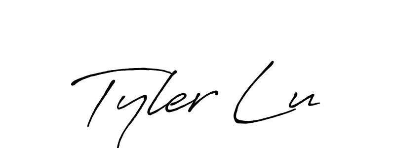 Also You can easily find your signature by using the search form. We will create Tyler Lu name handwritten signature images for you free of cost using Antro_Vectra_Bolder sign style. Tyler Lu signature style 7 images and pictures png