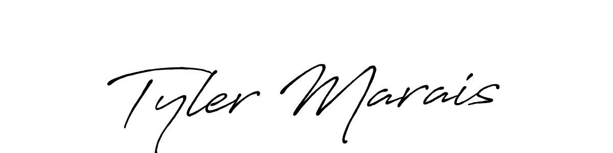 How to make Tyler Marais name signature. Use Antro_Vectra_Bolder style for creating short signs online. This is the latest handwritten sign. Tyler Marais signature style 7 images and pictures png