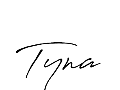 Tyna stylish signature style. Best Handwritten Sign (Antro_Vectra_Bolder) for my name. Handwritten Signature Collection Ideas for my name Tyna. Tyna signature style 7 images and pictures png