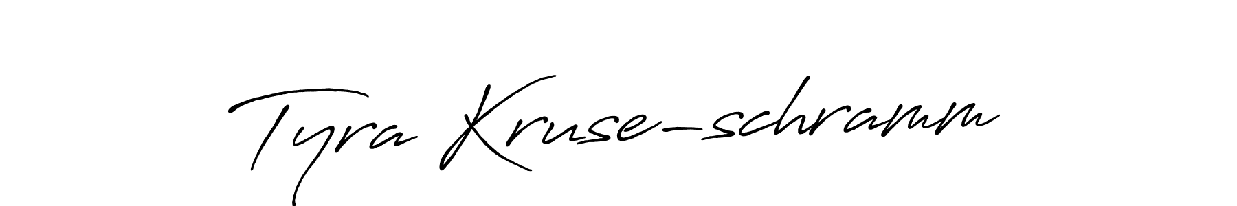 The best way (Antro_Vectra_Bolder) to make a short signature is to pick only two or three words in your name. The name Tyra Kruse-schramm include a total of six letters. For converting this name. Tyra Kruse-schramm signature style 7 images and pictures png