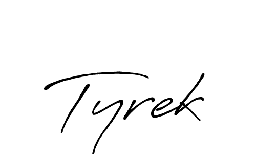How to make Tyrek signature? Antro_Vectra_Bolder is a professional autograph style. Create handwritten signature for Tyrek name. Tyrek signature style 7 images and pictures png
