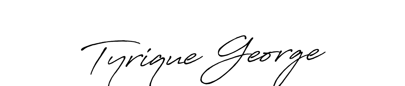 You should practise on your own different ways (Antro_Vectra_Bolder) to write your name (Tyrique George) in signature. don't let someone else do it for you. Tyrique George signature style 7 images and pictures png