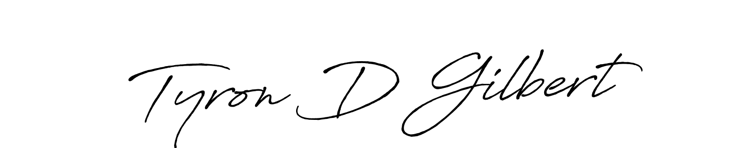 Create a beautiful signature design for name Tyron D Gilbert. With this signature (Antro_Vectra_Bolder) fonts, you can make a handwritten signature for free. Tyron D Gilbert signature style 7 images and pictures png