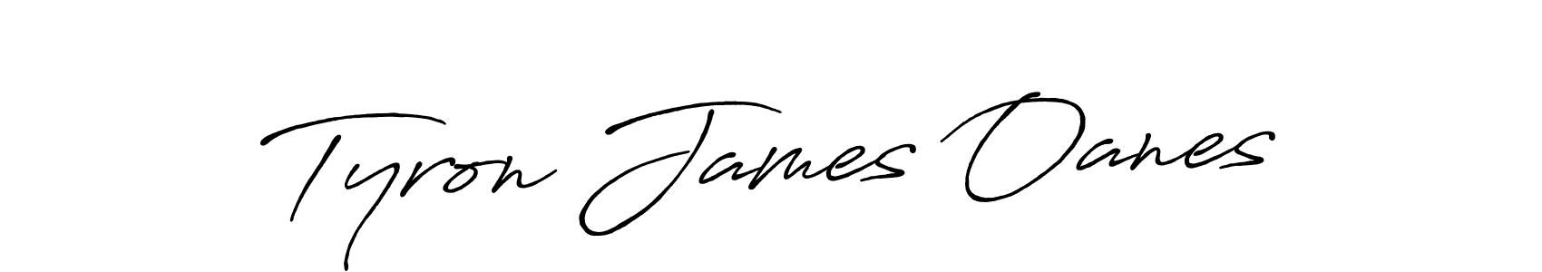 How to make Tyron James Oanes name signature. Use Antro_Vectra_Bolder style for creating short signs online. This is the latest handwritten sign. Tyron James Oanes signature style 7 images and pictures png