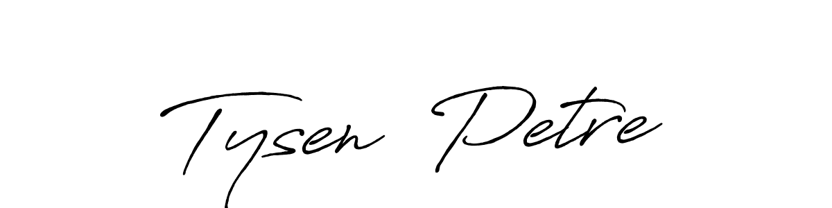 The best way (Antro_Vectra_Bolder) to make a short signature is to pick only two or three words in your name. The name Tysen  Petre include a total of six letters. For converting this name. Tysen  Petre signature style 7 images and pictures png