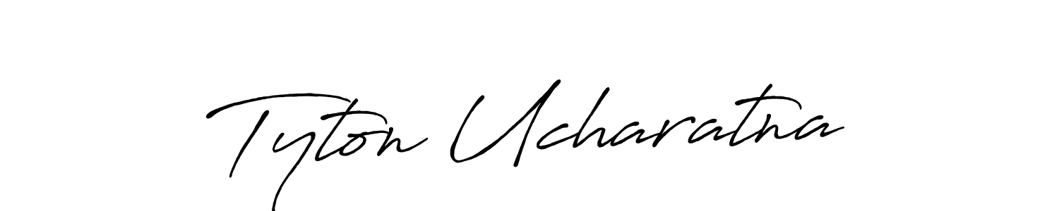 Use a signature maker to create a handwritten signature online. With this signature software, you can design (Antro_Vectra_Bolder) your own signature for name Tyton Ucharatna. Tyton Ucharatna signature style 7 images and pictures png