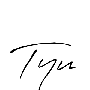 The best way (Antro_Vectra_Bolder) to make a short signature is to pick only two or three words in your name. The name Tyu include a total of six letters. For converting this name. Tyu signature style 7 images and pictures png